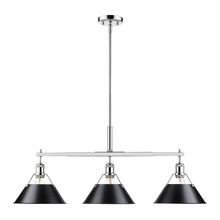  3306-LP CH-BLK - Orwell 3-Light Linear Pendant in Chrome with Matte Black