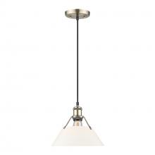  3306-M AB-OP - Orwell AB Medium Pendant - 10" in Aged Brass with Opal Glass