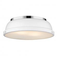  3602-14 CH-WHT - Duncan 14" Flush Mount in Chrome with a Matte White Shade