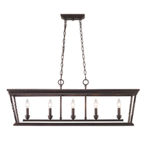  4214-LP EB - Davenport 5 Light Linear Pendant in Etruscan Bronze