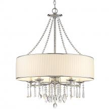  8981-5 BRI - Echelon 5 Light Chandelier in Chrome with Bridal Veil Shade