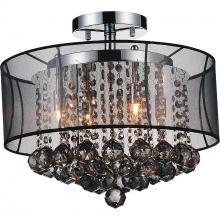  5062C16C (Smoke + B) - Radiant 6 Light Drum Shade Flush Mount With Chrome Finish