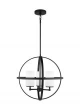 Generation Lighting 3124603-112 - Alturas indoor dimmable 3-light single tier chandelier in midnight black finish with spherical steel