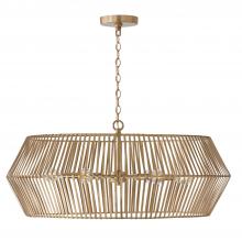  430361MA - 6-Light Angular Metal Chandelier in Matte Brass