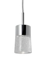  401161CH-LED - Single Lamp LED Pendant with Bubble Encased Crystals