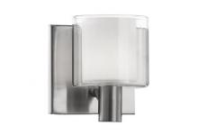  73001BN - Single Lamp Vanity with Cylinder Glasses