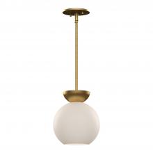  PD59708-BG/OP - Arcadia 8-in Brushed Gold/Opal Glass 1 Light Pendant