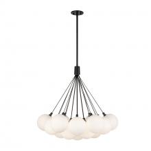  CH3128-BK/OP - Bolla 28-in Black/Opal Glass LED Chandelier