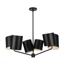  CH58830-BK - Keiko 30-in Black 6 Lights Chandelier