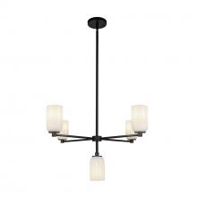  CH57731-BK/GO - Nola 31-in Black/Glossy Opal Glass 5 Lights Chandelier