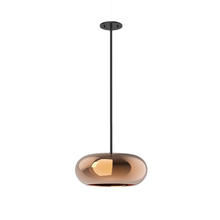  PD62014-BK/CP - Trinity 14-in Black/Copper LED Pendant