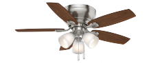  53187 - Casablanca 44 inch Durant Brushed Nickel Low Profile Ceiling Fan with Light Kit and Pull Chain