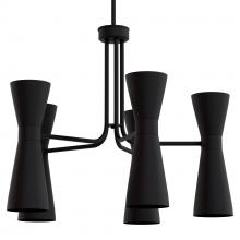  19896 - Hunter Zola Flat Matte Black 10 Light Chandelier Ceiling Light Fixture