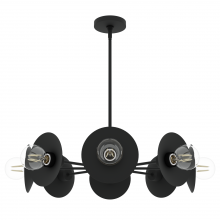  13089 - Hunter Fernando Flat Matte Black 8 Light Chandelier Ceiling Light Fixture