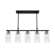  13232 - Hunter Beverly Glen Matte Black with Clear Glass 5 Light Chandelier Ceiling Light Fixture