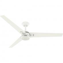  52980 - Hunter 60 inch Cassius ENERGY STAR® Fresh White Damp Rated Ceiling Fan and Wall Control