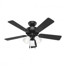  52789 - Hunter 44 inch Swanson ENERGY STAR® Matte Black Ceiling Fan with LED Light Kit and Pull Chain