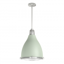  19071 - Hunter Bluff View Soft Sage and Brushed Nickel with Clear Holophane Glass 3 Light Pendant Ceiling Li