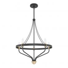  19793 - Hunter Merlin Rustic Iron and Alturas Gold 5 Light Chandelier Ceiling Light Fixture