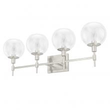  19766 - Hunter Xidane Brushed Nickel with Clear Glass 4 Light Bathroom Vanity Wall Light Fixture