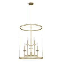  19699 - Hunter Briargrove Modern Brass 6 Light Chandelier Ceiling Light Fixture