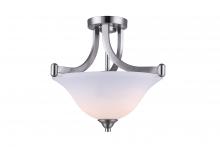  ISF587A02BN - Rue, 2 Lt Semi-Flush mount, Flat Opal Glass, 60W Type A, 15" x 13"