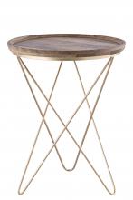  HSD-5617-KD - REVA Black with Natural Wood Side Table