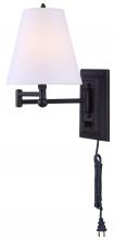  IWF113D - Wall, IWF1D ORB -G-, Swing Arm 1 Lt Wall Fixture, On/Off Switch, Fabric Shade, 60W Type C, 6.875 IN