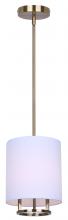  IPL2191B01GD - 1 Lt Rod Pendant, White Fabric Shade, 60W Type A, 8inch W x 13.75 - 61.75inch H