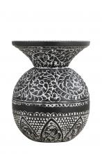  7521 - NAVI Black with White Antique Finished Side Table