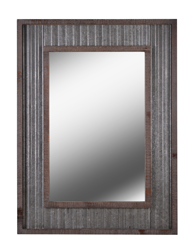 mirror with galvanized frame