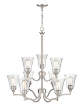  2119-BN - Caily 9-Light Chandelier Ceiling Light Brushed Nickel