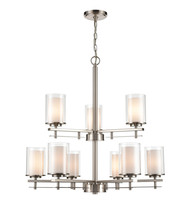  5519-BN - Huderson 9-Light Chandelier Ceiling Light Brushed Nickel