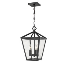  2534-PBK - Arnold 4-Light Outdoor Hanging Lantern Powder Coated Black