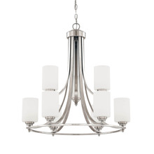  7259-SN - Bristo 9-Light Chandelier Ceiling Light Satin Nickel