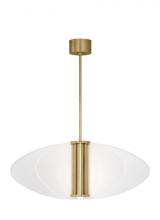  SLPD28430BR - Sean Lavin Nyra 1-light dimmable LED large pendant with plated brass finish and acrylic shade