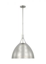  SLPD26827N - Sean Lavin Sospeso 1-light dimmable LED dome extra large pendant with polished nickel finish