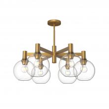  CH506230AGCL - Castilla 29-in Aged Gold/Clear Glass 6 Lights Chandeliers