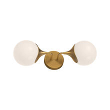  WV505219AGOP - Nouveau 19-in Aged Gold/Opal Matte Glass 2 Lights Wall/Vanity