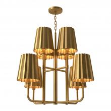  CH528830AG - Plisse 30-in Aged Gold 8 Lights Chandeliers