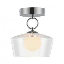  SF443308CHCL-UNV - Leota 8-in Chrome/Clear Glass LED Semi-Flush Mount