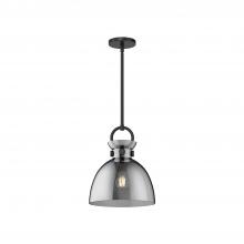  PD411811MBSM - Waldo 11-in Matte Black/Smoked 1 Light Pendant