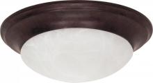  60/280 - 1 Light - 12" Flush with Alabaster Glass - Old Bronze Finish