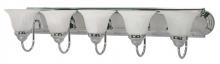  60/319 - Ballerina - 5 Light 36" Vanity with Alabaster Glass - Polished Chrome Finish