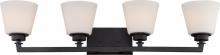  60/5554 - Mobili - 4 Light Vanity with Satin White Glass - Aged Bronze Finish