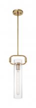  60/7143 - Teresa - 1 Light Pendant with Clear Glass - Burnished Brass Finish