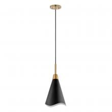  60/7470 - Tango; 1 Light; Small Pendant; Matte Black with Burnished Brass