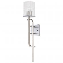  60/7747 - Terrace 1 Light Wall Sconce; Polished Nickel Finish; Crackel Glass