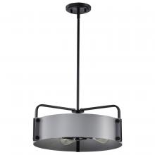  60/7853 - Altos 4 Light Medium Pendant; Gray and Matte Black Finish