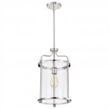  60/7955 - Yorktown 1 Light Pendant; Polished Nickel Finish; Clear Glass